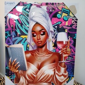 Colorful Music-Themed Wall Art on Lacquer Canvas -16x20